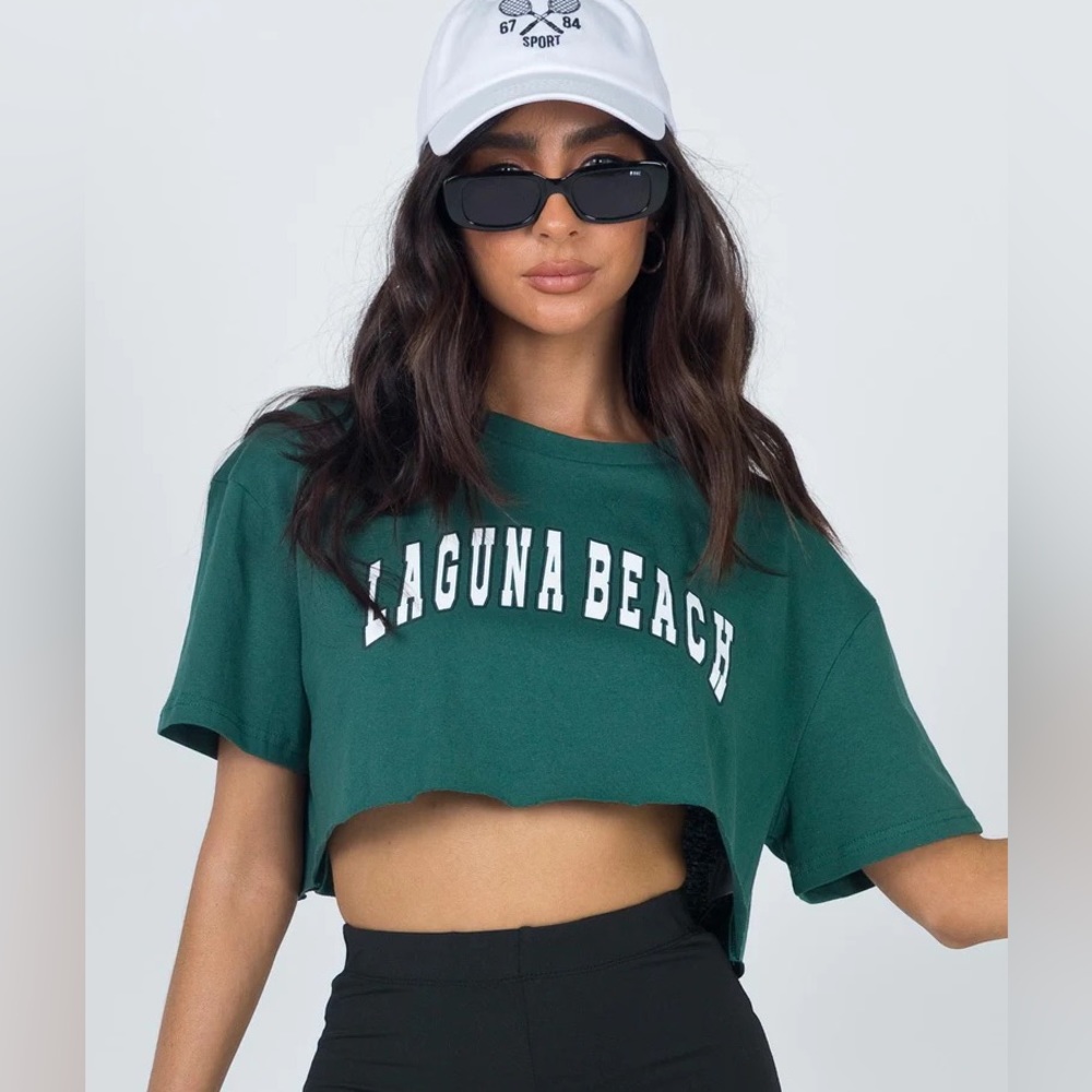 LAGUNA BEACH CROP TEE FOREST GREEN